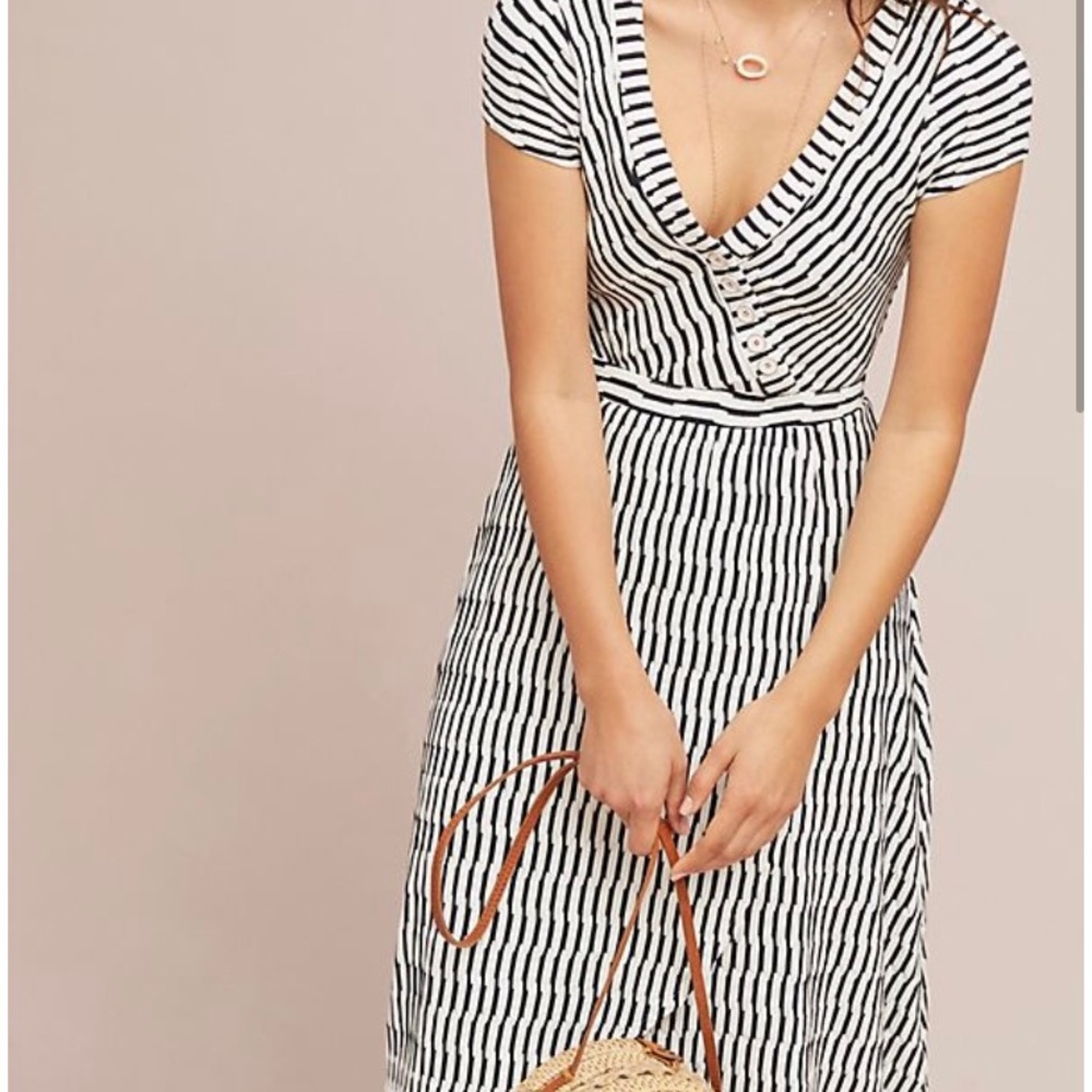 Maeve Anthropologie Short Sleeve Striped Dress